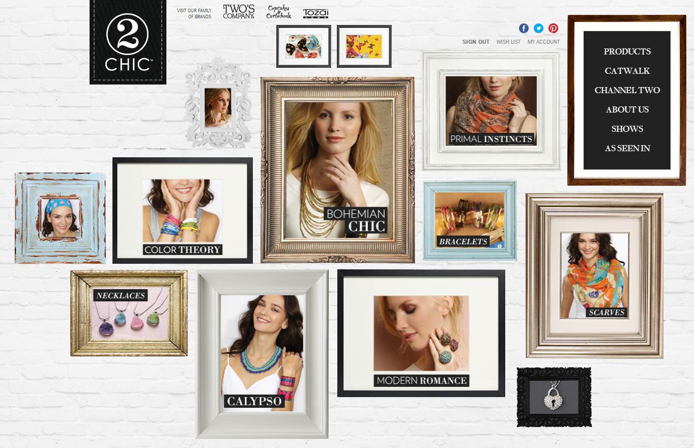 The new "2 Chic" website